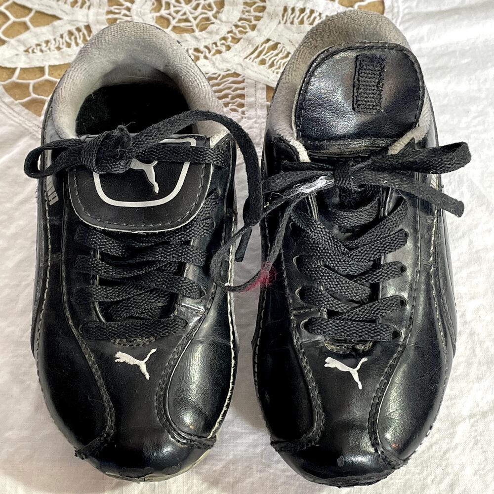 Puma Soccer Cleats Small Child Size 10 Black and White scuff on toe